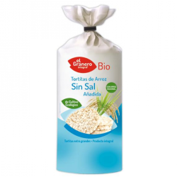 Tortitas de Arroz sin Sal añadida Bio de 100 g de la marca El Granero Integral (Pancakes, Tortillas y Creps)