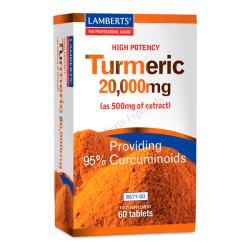 Cúrcuma 20.000mg en 60 tabletas de la sección antioxidantes de Lamberts